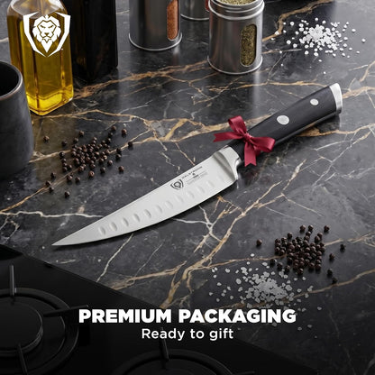 Fillet Knife - 7 inch Flexible Blade - Gladiator Series Elite - High Carbon German Steel - Black G10 Handle Boning Knife - w/Two Sheaths - Razor Sharp Kitchen Knife Gift - NSF Certified