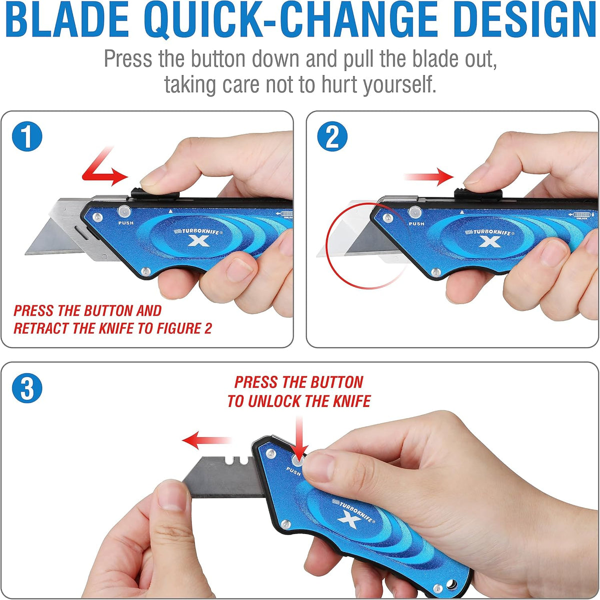 Turboknife X Utility Knife 33-134, Blue