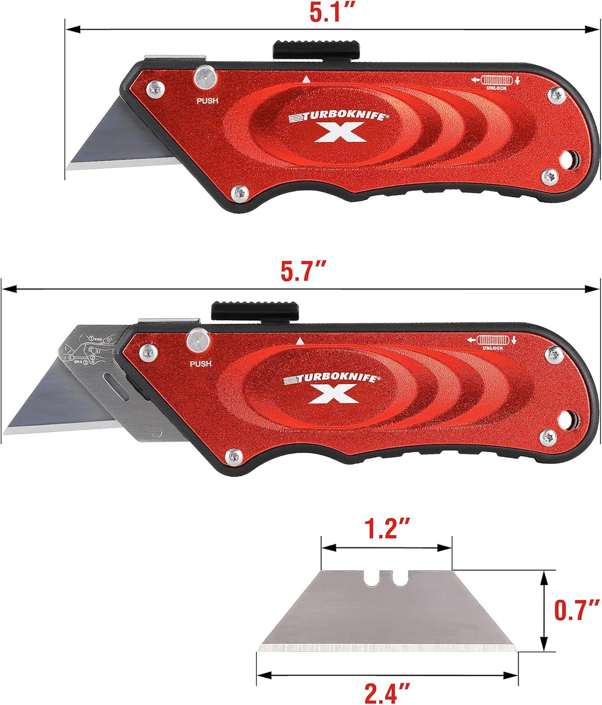 Turboknife X Utility Knife 33-134, Blue