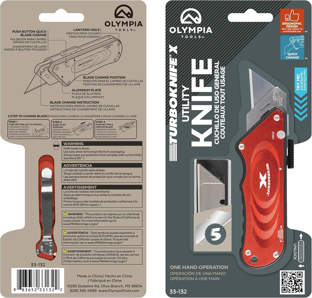 Turboknife X Utility Knife 33-134, Blue