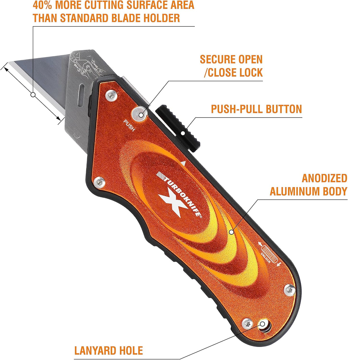 Turboknife X Utility Knife 33-134, Blue