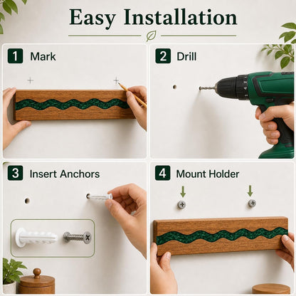 Magnetic Knife Holder, 15.7 Inch Walnut Wood and Resin Magnetic Knife Bar for Wall, Heavy Duty Magnet Holds 8 Knives, Handcrafted Deep Green (Emerald Enchant)