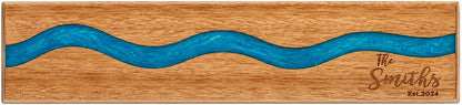 Magnetic Knife Holder, 15.7 Inch Walnut Wood and Resin Magnetic Knife Bar for Wall, Heavy Duty Magnet Holds 8 Knives, Handcrafted Deep Green (Emerald Enchant)