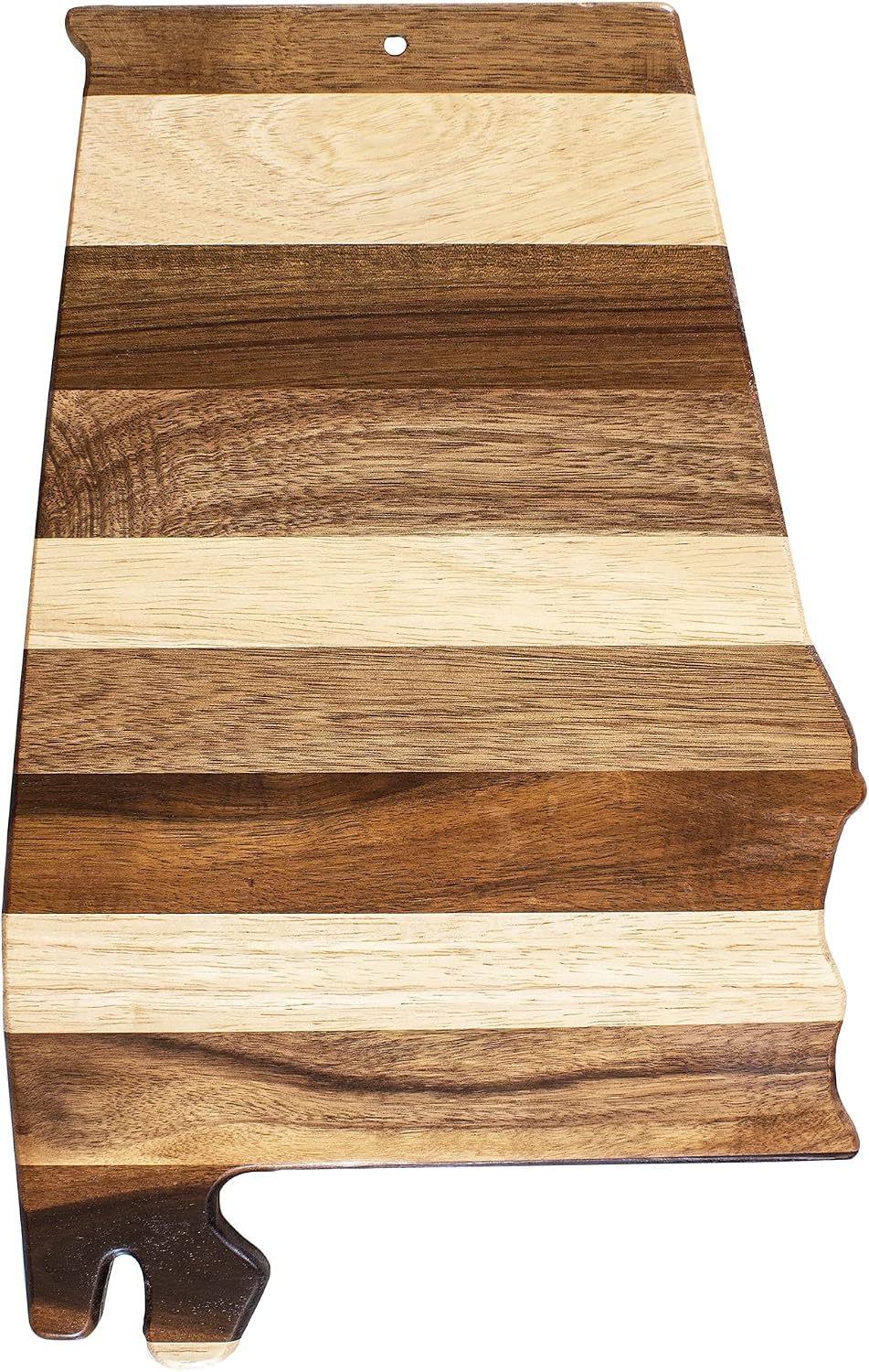 Rock & Branch Shiplap Michigan State Shaped Wood Cutting Board | State charcuterie board with a rustic shiplap look. Knife-friendly surface for food prep. Hang tie for wall display.