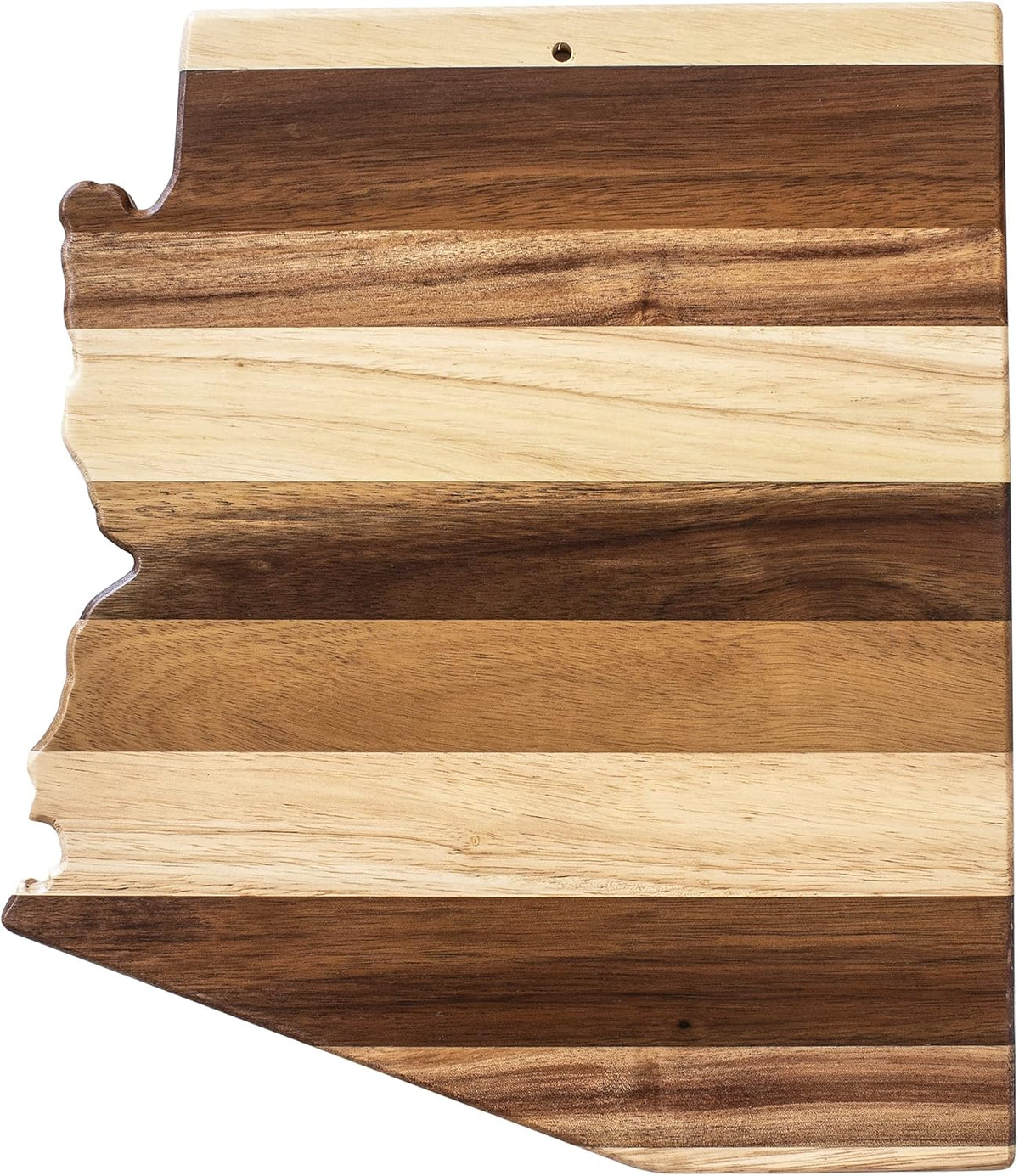 Rock & Branch Shiplap Michigan State Shaped Wood Cutting Board | State charcuterie board with a rustic shiplap look. Knife-friendly surface for food prep. Hang tie for wall display.