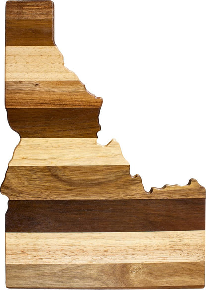 Rock & Branch Shiplap Michigan State Shaped Wood Cutting Board | State charcuterie board with a rustic shiplap look. Knife-friendly surface for food prep. Hang tie for wall display.