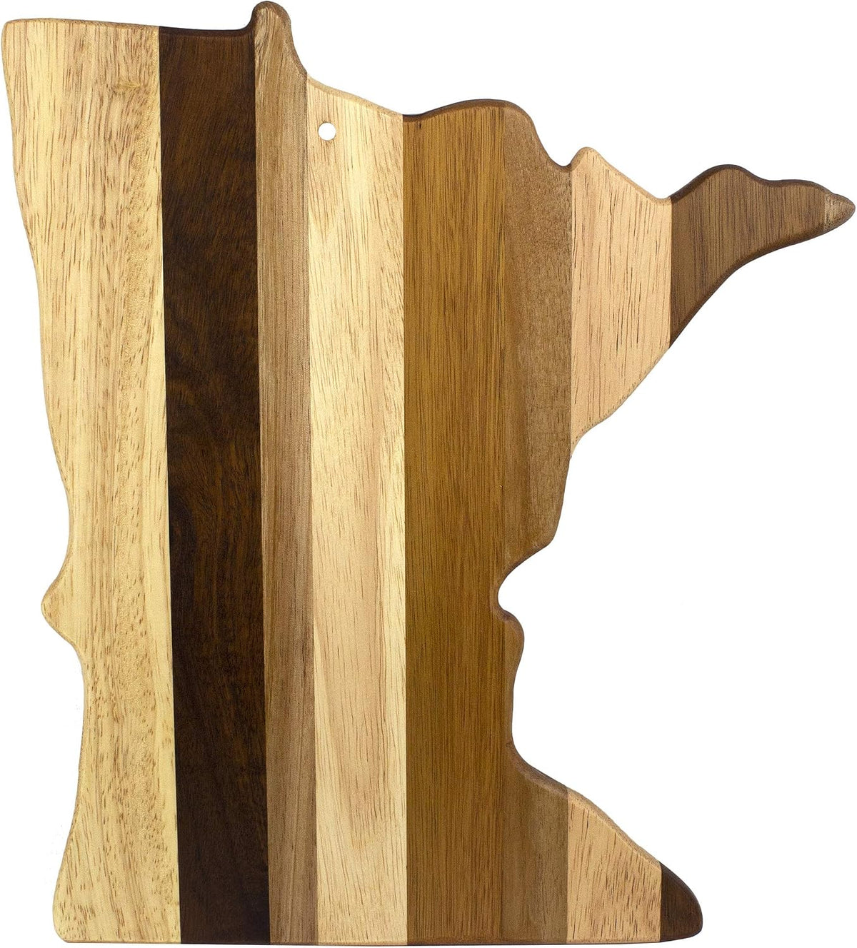 Rock & Branch Shiplap Michigan State Shaped Wood Cutting Board | State charcuterie board with a rustic shiplap look. Knife-friendly surface for food prep. Hang tie for wall display.