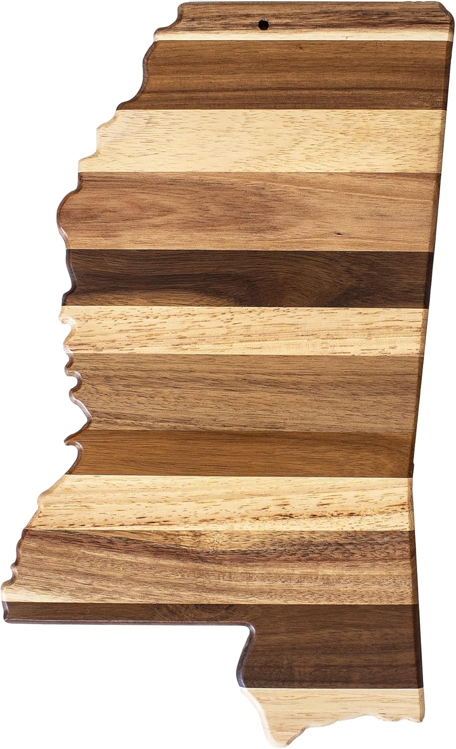 Rock & Branch Shiplap Michigan State Shaped Wood Cutting Board | State charcuterie board with a rustic shiplap look. Knife-friendly surface for food prep. Hang tie for wall display.