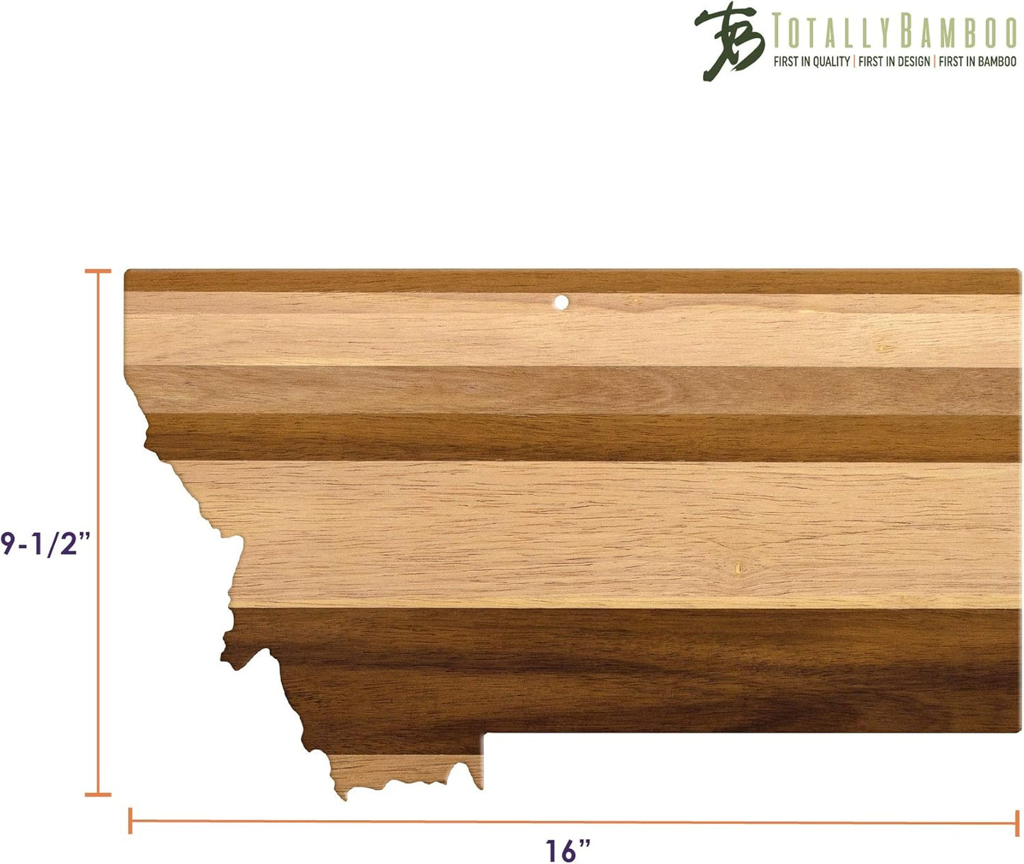 Rock & Branch Shiplap Michigan State Shaped Wood Cutting Board | State charcuterie board with a rustic shiplap look. Knife-friendly surface for food prep. Hang tie for wall display.