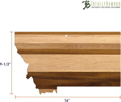 Rock & Branch Shiplap Michigan State Shaped Wood Cutting Board | State charcuterie board with a rustic shiplap look. Knife-friendly surface for food prep. Hang tie for wall display.