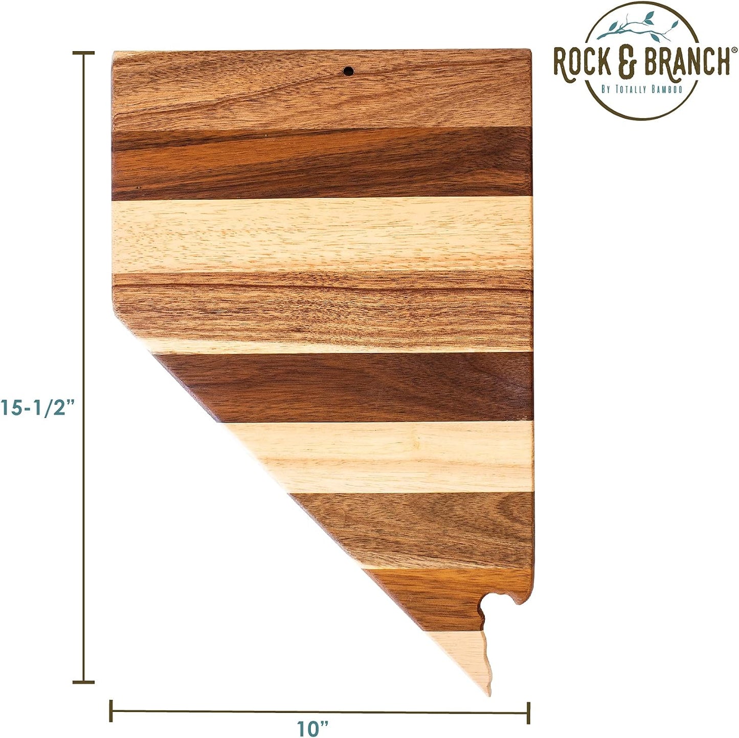 Rock & Branch Shiplap Michigan State Shaped Wood Cutting Board | State charcuterie board with a rustic shiplap look. Knife-friendly surface for food prep. Hang tie for wall display.