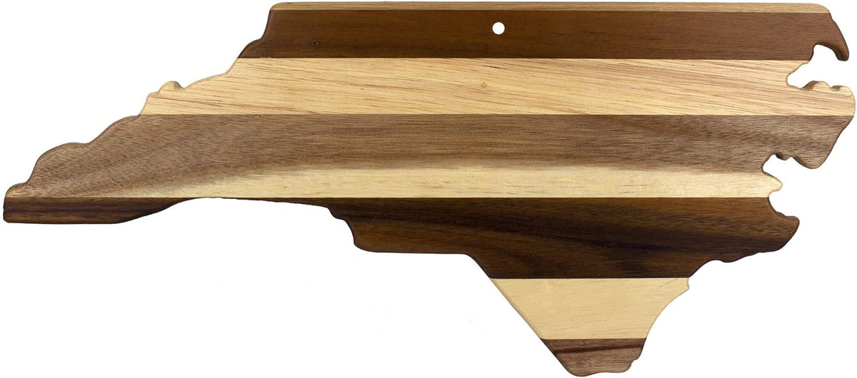 Rock & Branch Shiplap Michigan State Shaped Wood Cutting Board | State charcuterie board with a rustic shiplap look. Knife-friendly surface for food prep. Hang tie for wall display.