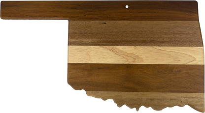 Rock & Branch Shiplap Michigan State Shaped Wood Cutting Board | State charcuterie board with a rustic shiplap look. Knife-friendly surface for food prep. Hang tie for wall display.