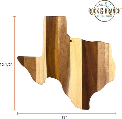 Rock & Branch Shiplap Michigan State Shaped Wood Cutting Board | State charcuterie board with a rustic shiplap look. Knife-friendly surface for food prep. Hang tie for wall display.