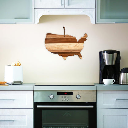 Rock & Branch Shiplap Michigan State Shaped Wood Cutting Board | State charcuterie board with a rustic shiplap look. Knife-friendly surface for food prep. Hang tie for wall display.