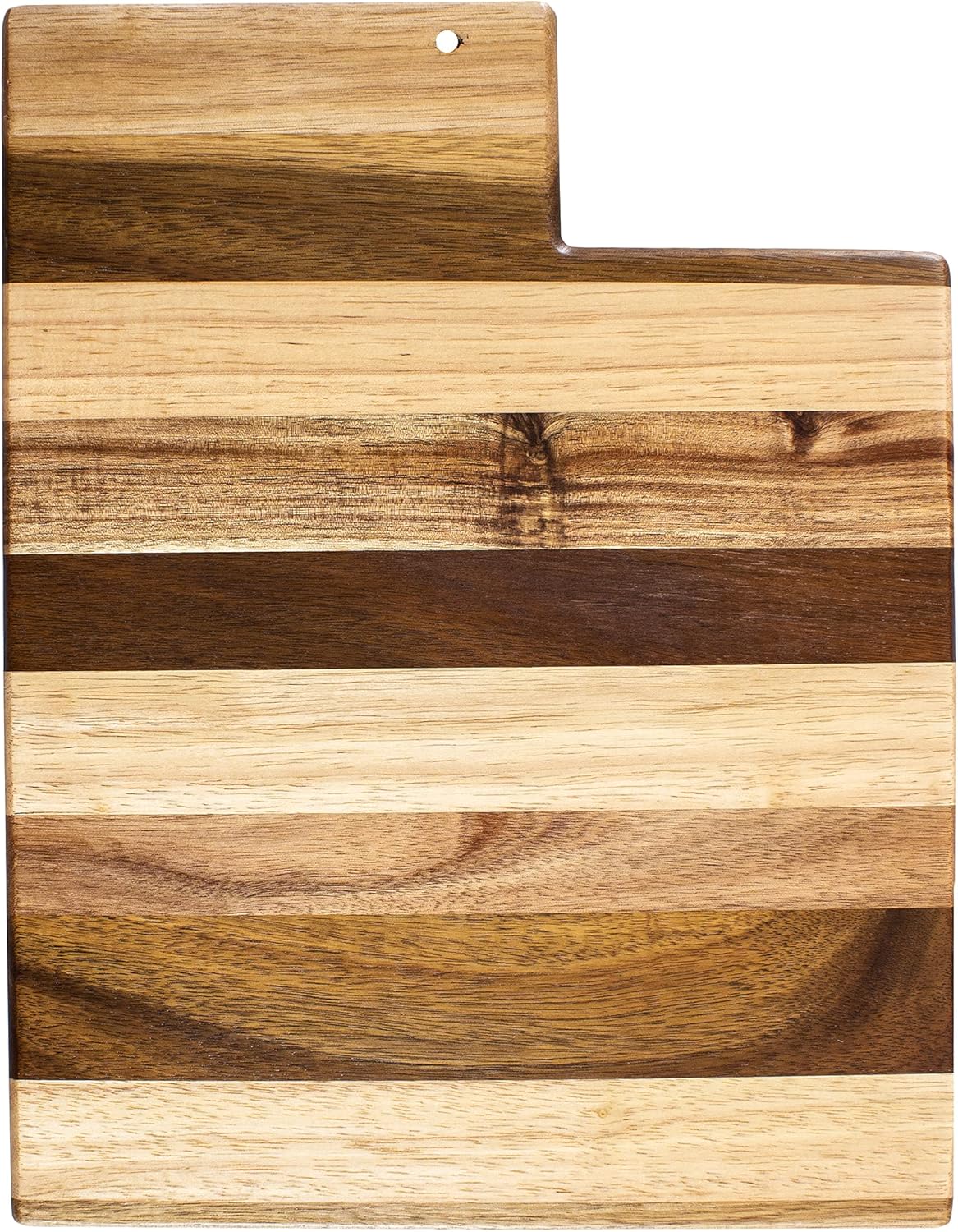 Rock & Branch Shiplap Michigan State Shaped Wood Cutting Board | State charcuterie board with a rustic shiplap look. Knife-friendly surface for food prep. Hang tie for wall display.