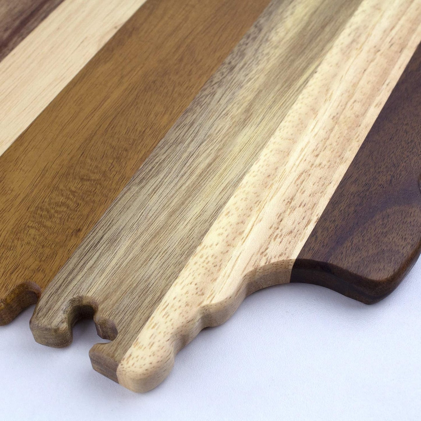 Rock & Branch Shiplap Michigan State Shaped Wood Cutting Board | State charcuterie board with a rustic shiplap look. Knife-friendly surface for food prep. Hang tie for wall display.