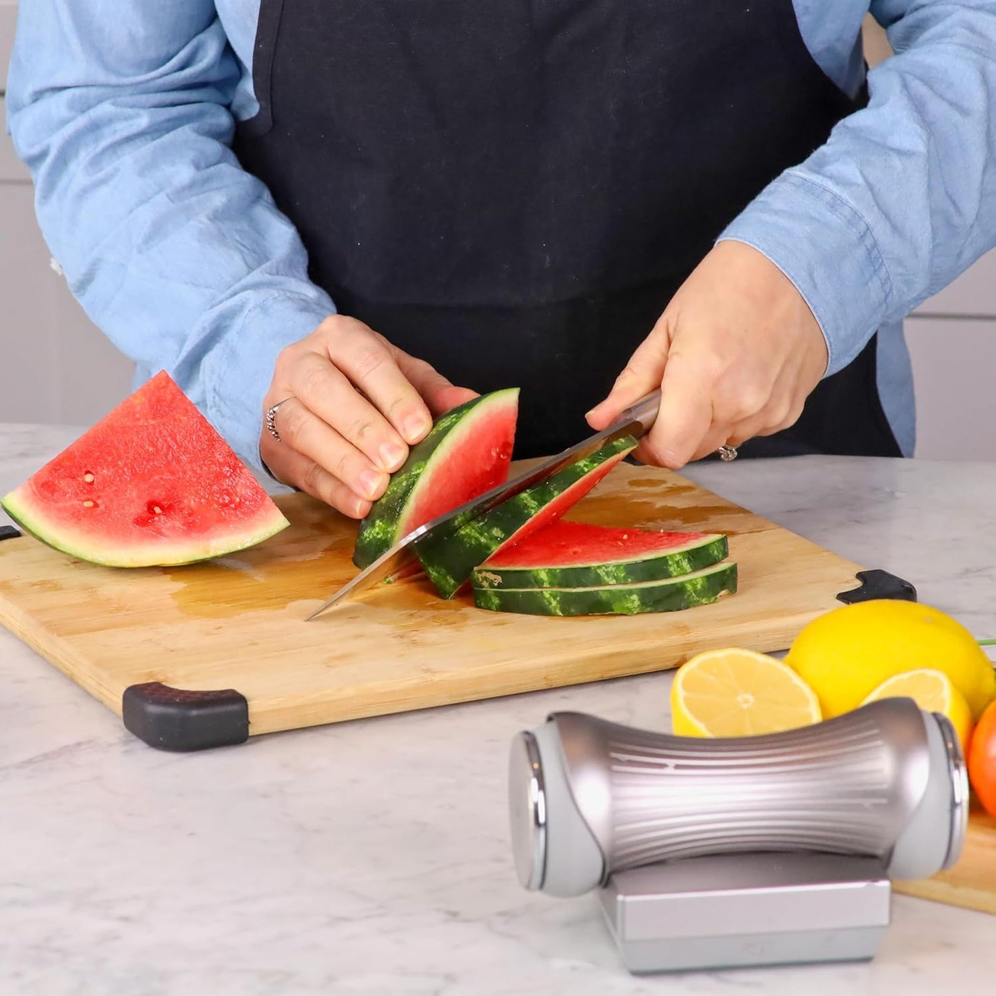 Rolling Knife Sharpener for Kitchen Knives - 15/20/25/30 Degree Magnetic Angle Guide - 360 & 600 Diamond - 1000 Whetstone & 3000 Ceramic, CNC Aluminum Roller