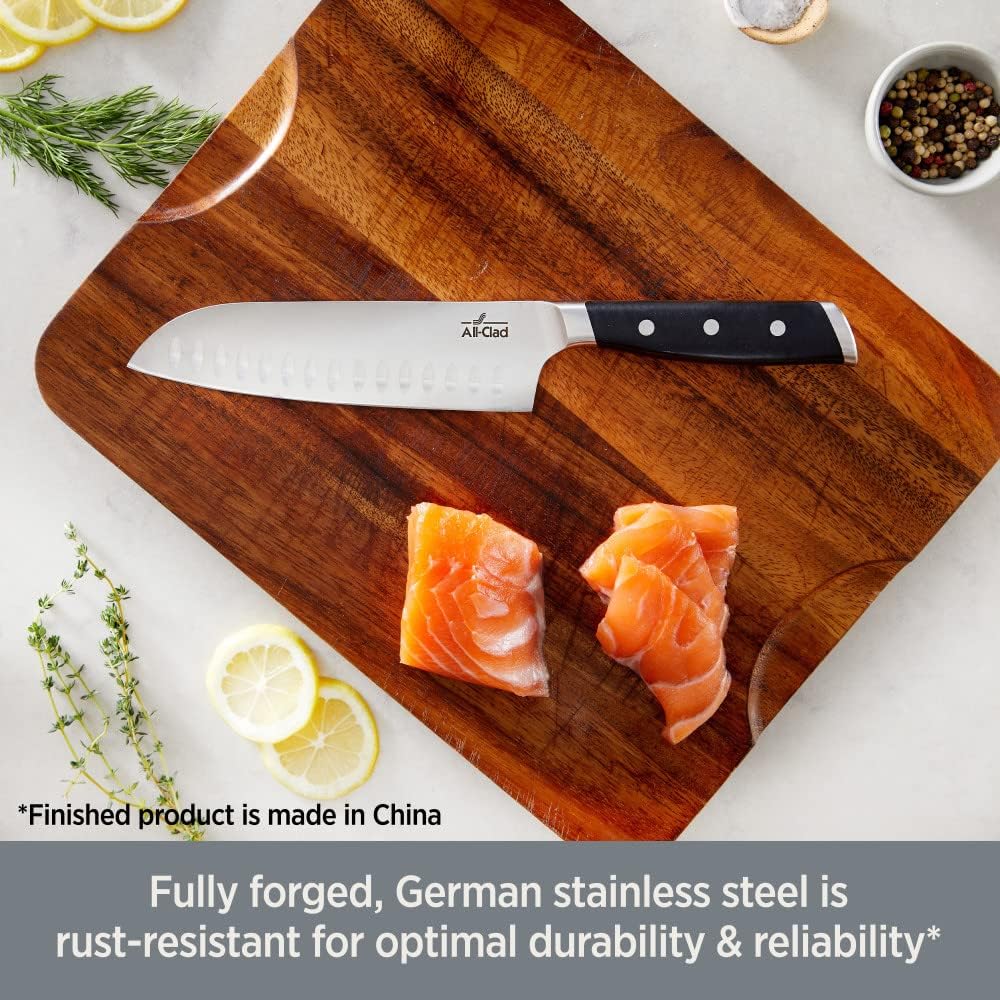 Forged German Stainless Steel Santoku Knife ,7 inch