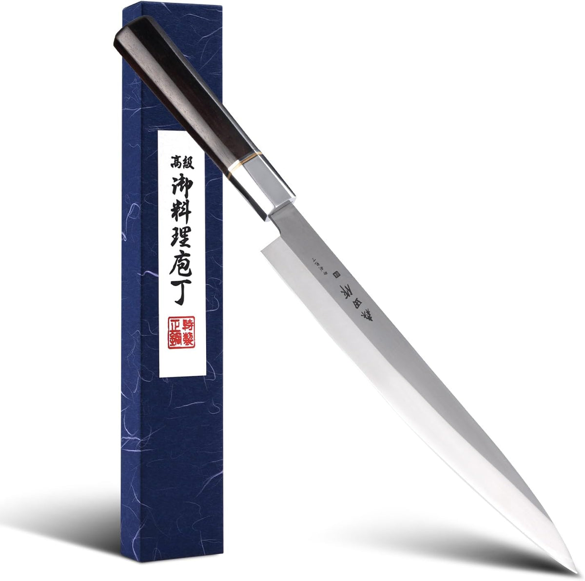 Sushi Knife 12 inch(300mm),7Cr17MoV,Octagonal Ebony Handle | Sashimi Knife/Yanagiba Knife with 7Cr17MoV High Carbon Stainless Steel Blade for Cutting Sushi & Sashimi, Fish Filleting