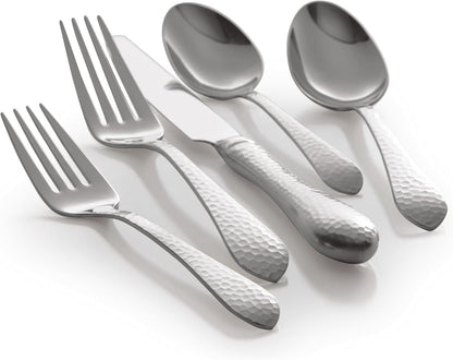 Hammered Antique 5Pc Flatware Place Setting