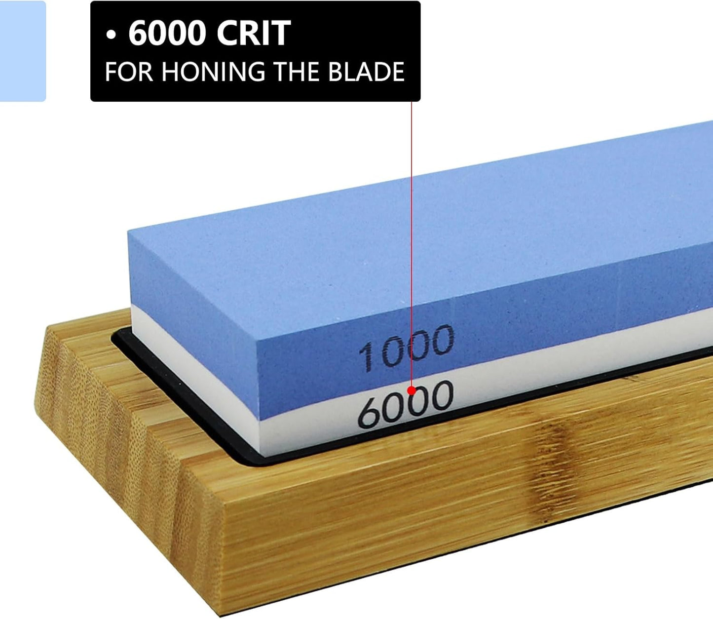 Sharpening Stone Whetstone Waterstone 2 Side Grit 1000/6000 Kitchen Knife Sharpener Fast Sharpening NonSlip Bamboo Base