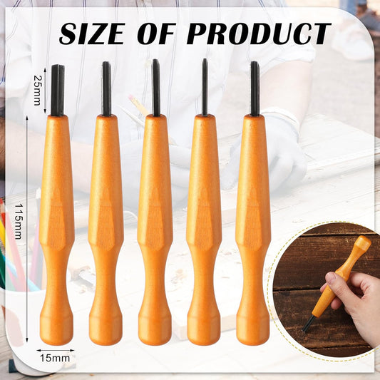 5 Pcs Linocut Carving Tools Set - Triangular Linoleum & Wood Carving Knife Chisel V Shaped Tools for Linocut Printmaking & Woodcarving (1.5mm, 2mm, 3mm, 4mm, 5mm)