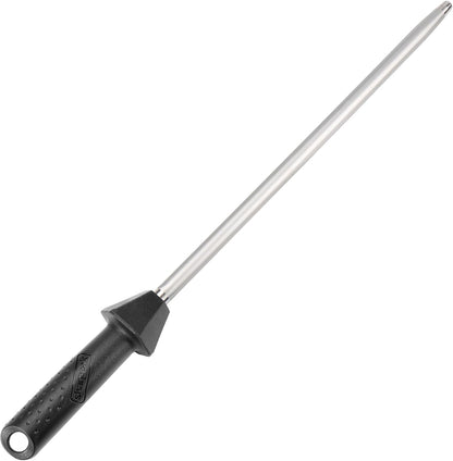 Total L.17.5-Inch/Rod L.12-Inch 3000-Grit Ceramic Sharpening Steel with Built-In Angle Guides and Anti-Breaking Cap, Sharpening Rod, Knife Steel, Ceramic Honing rod, Chaira Afilador Cuchillos
