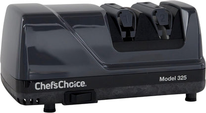 Professional Electric Knife Sharpeners Sharp-N-Hone With 100-Percent Diamond Abrasives And Precision Angle Guides For 20-Degree Straight-Edge and Serrated Knives, 2-Stage, Gray