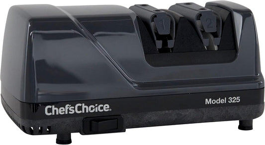Professional Electric Knife Sharpeners Sharp-N-Hone With 100-Percent Diamond Abrasives And Precision Angle Guides For 20-Degree Straight-Edge and Serrated Knives, 2-Stage, Gray