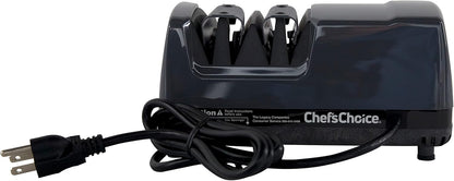 Professional Electric Knife Sharpeners Sharp-N-Hone With 100-Percent Diamond Abrasives And Precision Angle Guides For 20-Degree Straight-Edge and Serrated Knives, 2-Stage, Gray