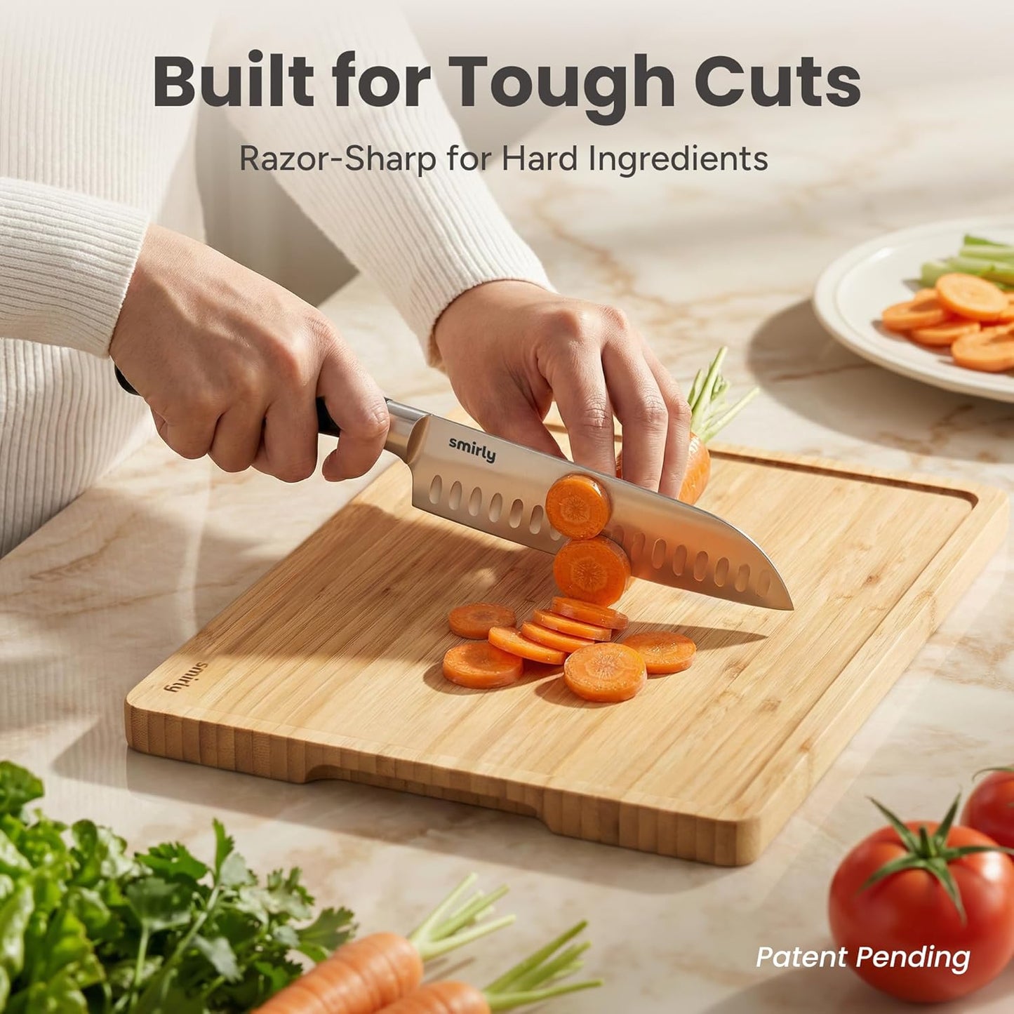 14-Piece Kitchen Knife Set with Block, Razor-Sharp, Cream White | High Carbon Stainless Steel Blades, Dishwasher Safe, with a Magnetic Block for Slicing, Chopping and Everyday Meal Prep