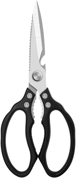 AWinjoy Heavy Duty Sharp Kitchen Scissors, Dishwasher Safe, Cooking Shears for Meat, Chicken, Fish, Poultry, Herb, Bread (Silver)