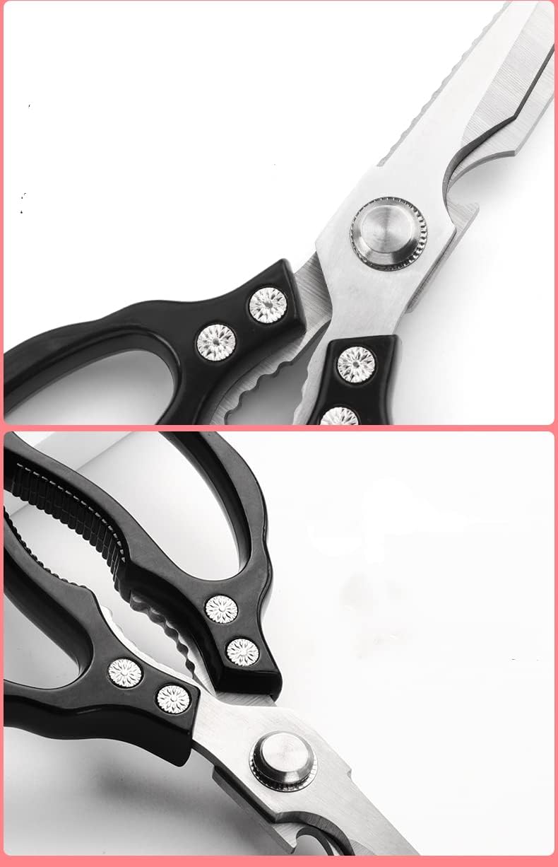 AWinjoy Heavy Duty Sharp Kitchen Scissors, Dishwasher Safe, Cooking Shears for Meat, Chicken, Fish, Poultry, Herb, Bread (Silver)