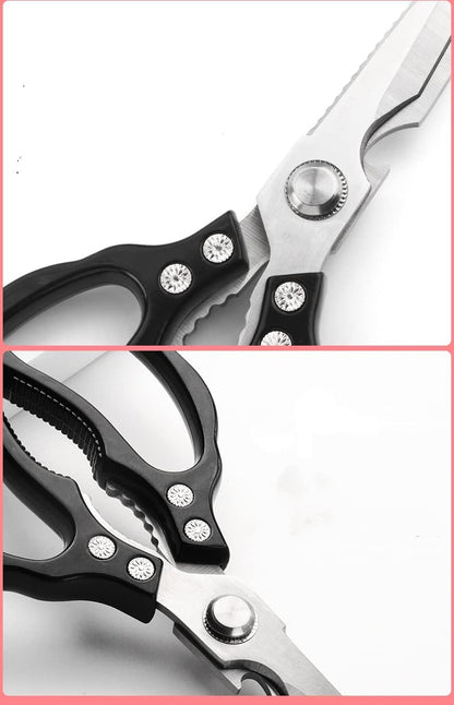 AWinjoy Heavy Duty Sharp Kitchen Scissors, Dishwasher Safe, Cooking Shears for Meat, Chicken, Fish, Poultry, Herb, Bread (Silver)
