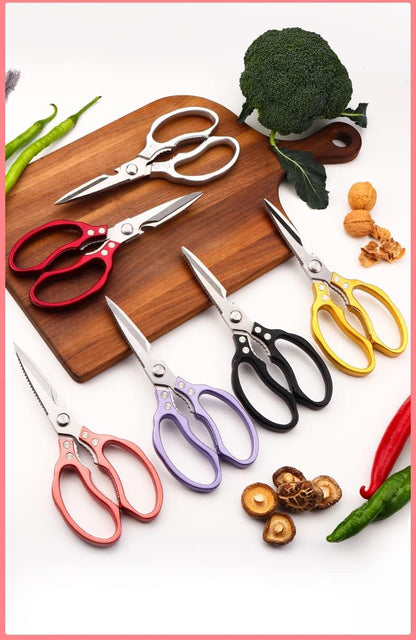 AWinjoy Heavy Duty Sharp Kitchen Scissors, Dishwasher Safe, Cooking Shears for Meat, Chicken, Fish, Poultry, Herb, Bread (Silver)