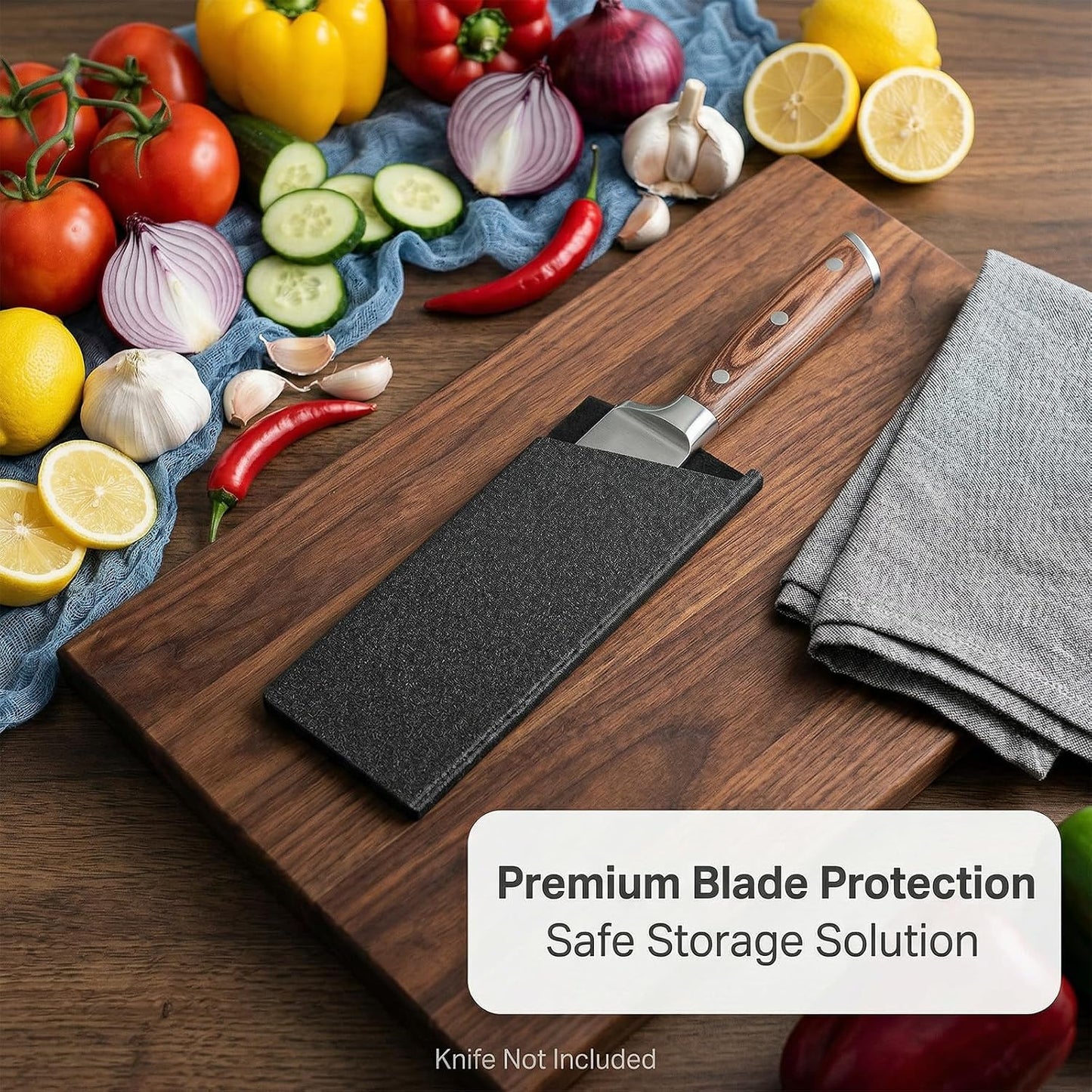 Knife Edge Guard Knife Sheath Wide Meat Cleaver Edge Guard Universal Blade Covers ABS Protective Blade Sheath Knives Protector Sleeves Velvet Lining for Kitchen Butcher