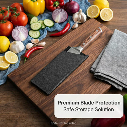 Knife Edge Guard Knife Sheath Wide Meat Cleaver Edge Guard Universal Blade Covers ABS Protective Blade Sheath Knives Protector Sleeves Velvet Lining for Kitchen Butcher