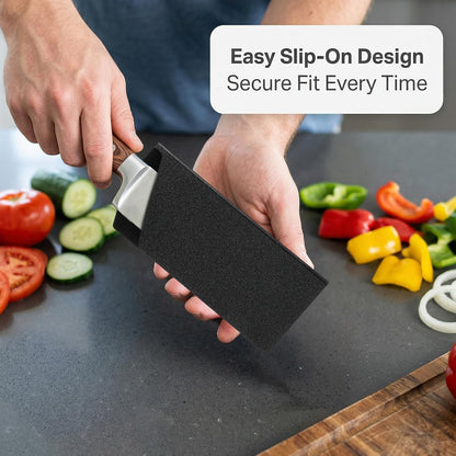 Knife Edge Guard Knife Sheath Wide Meat Cleaver Edge Guard Universal Blade Covers ABS Protective Blade Sheath Knives Protector Sleeves Velvet Lining for Kitchen Butcher