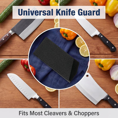Knife Edge Guard Knife Sheath Wide Meat Cleaver Edge Guard Universal Blade Covers ABS Protective Blade Sheath Knives Protector Sleeves Velvet Lining for Kitchen Butcher