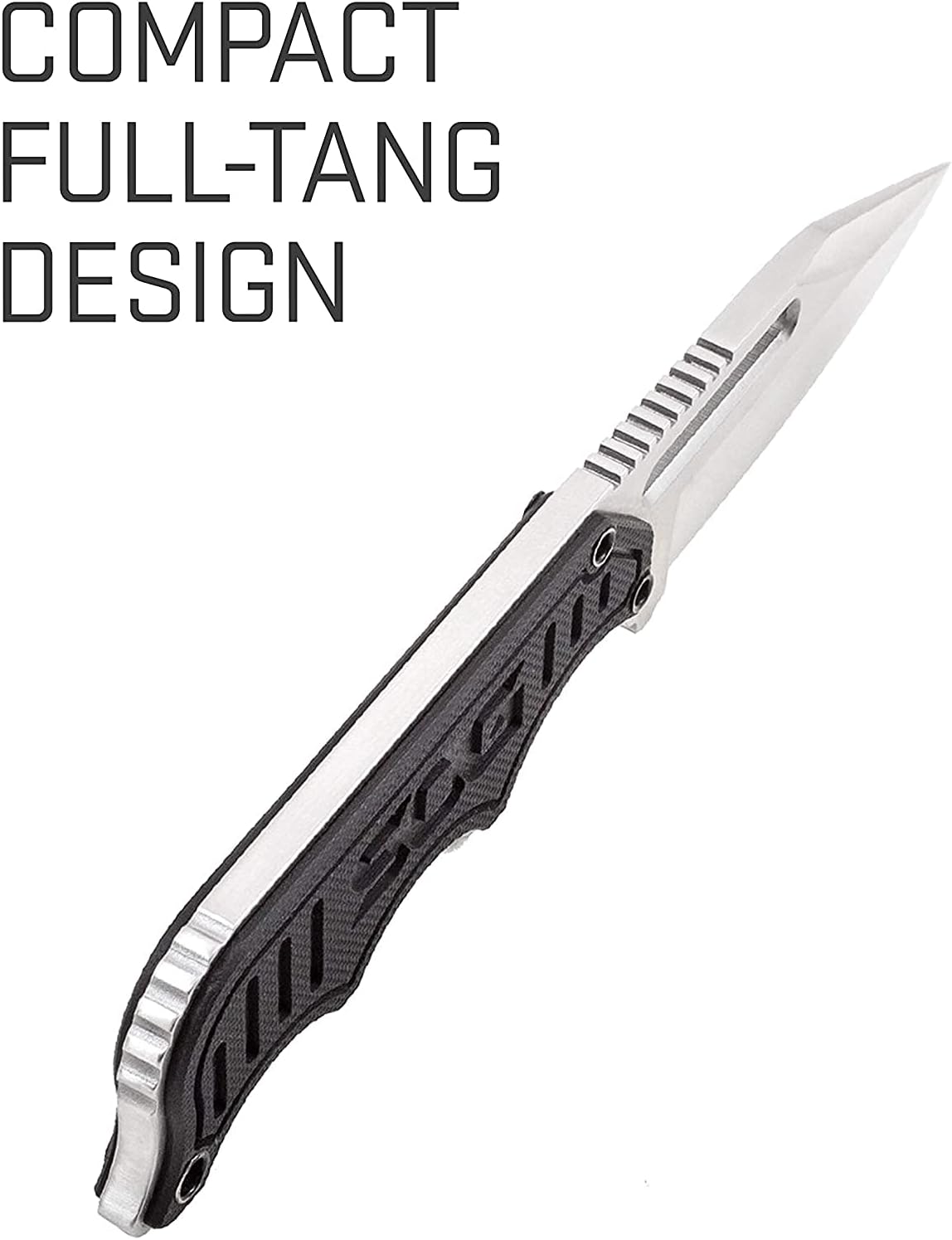 Small Fixed Blade Knife - Instinct Boot Knife, EDC Knife, Neck Knife, 2.3 Inch Full Tang Blade w/ Knife Sheath and Clip, 4in. x 1in. x 8.5in. (NB1012-CP) , Black