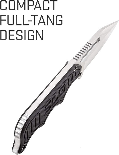 Small Fixed Blade Knife - Instinct Boot Knife, EDC Knife, Neck Knife, 2.3 Inch Full Tang Blade w/ Knife Sheath and Clip, 4in. x 1in. x 8.5in. (NB1012-CP) , Black