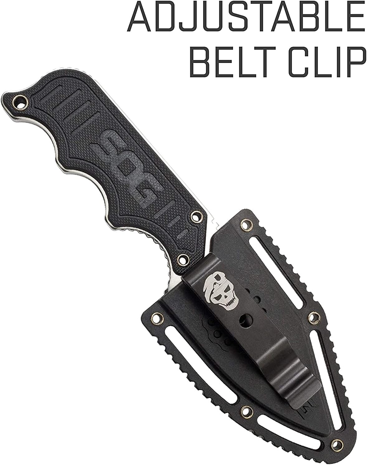 Small Fixed Blade Knife - Instinct Boot Knife, EDC Knife, Neck Knife, 2.3 Inch Full Tang Blade w/ Knife Sheath and Clip, 4in. x 1in. x 8.5in. (NB1012-CP) , Black