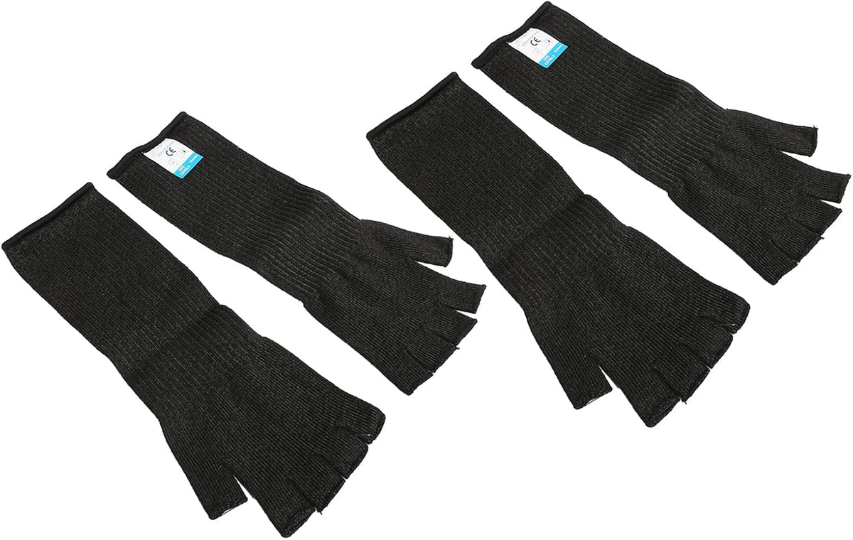 2 Pairs Cut Arm Sleeves, Level 5 Scratch Abrasion Protection Sleeves, Finger Holes Safety, Ideal for Yard Work, Kitchen & Chainsaw Safety (M)
