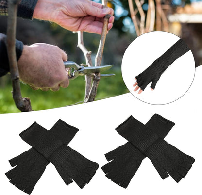 2 Pairs Cut Arm Sleeves, Level 5 Scratch Abrasion Protection Sleeves, Finger Holes Safety, Ideal for Yard Work, Kitchen & Chainsaw Safety (M)