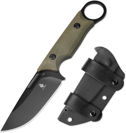 Cabox Fixed Blade Knife, 3.36" D2 Steel Fixed Blade Hunting Knife | G10 Handle with Sheath, EDC Knives for Survival Hunting Camping Knives 1048A3