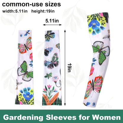 1 Pair White Flower Gardening Sleeves for Women Man