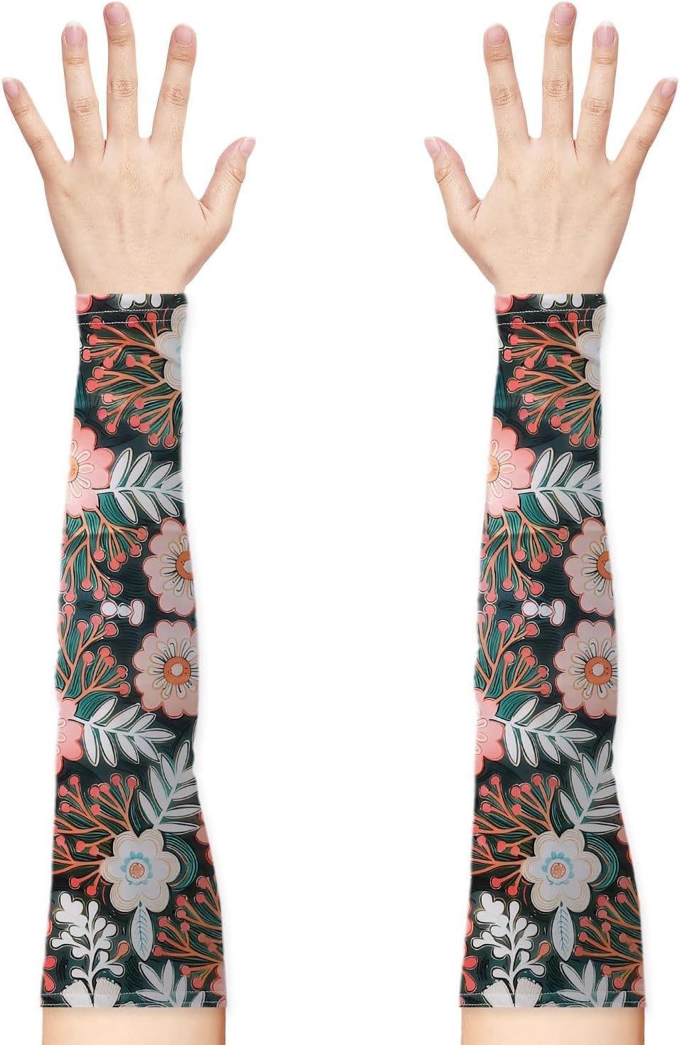 1 Pair White Flower Gardening Sleeves for Women Man