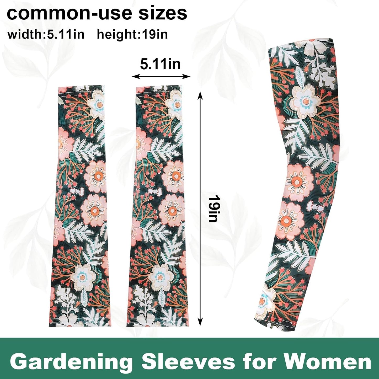 1 Pair White Flower Gardening Sleeves for Women Man