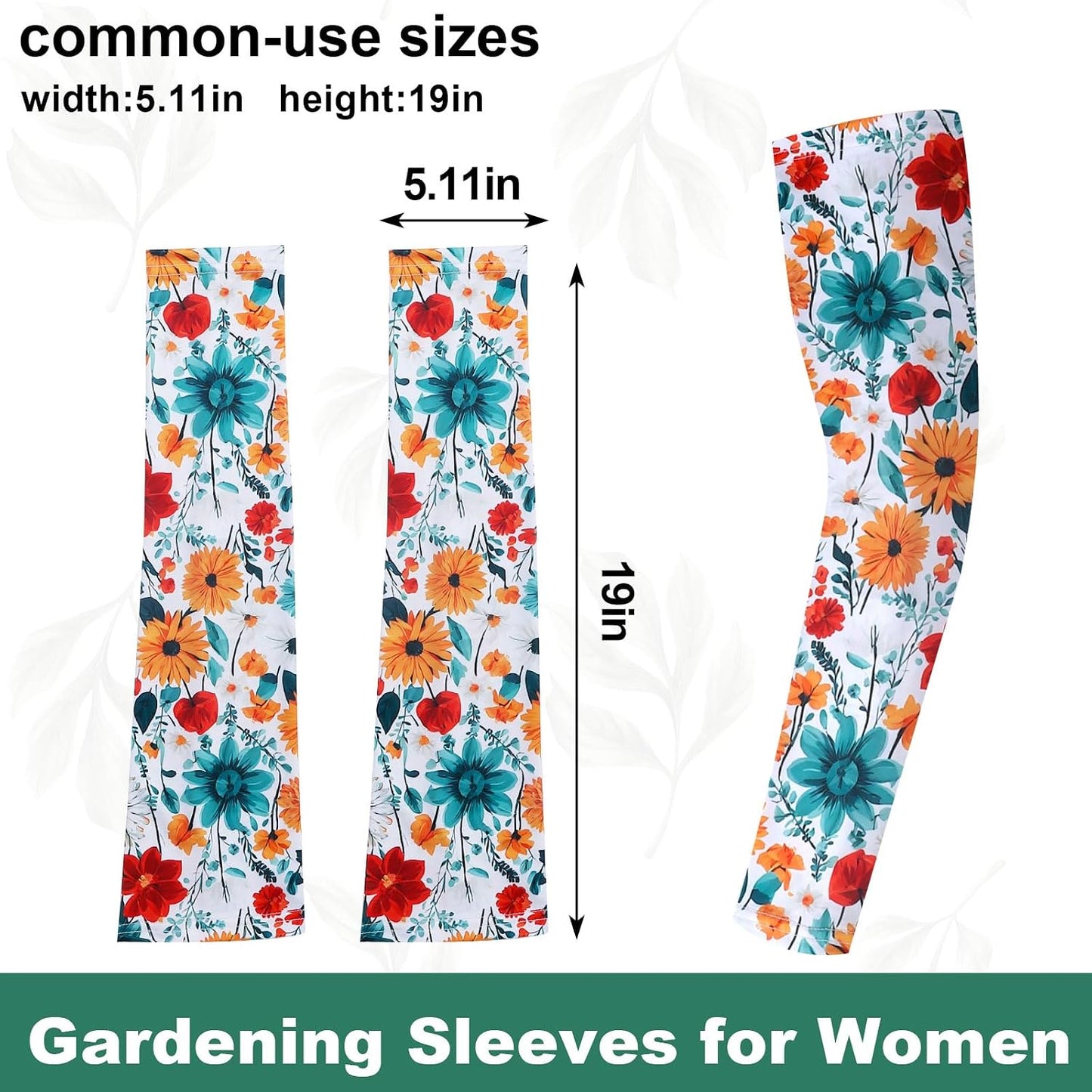 1 Pair White Flower Gardening Sleeves for Women Man